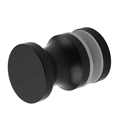 SAYAYO Maniglia Porta Doccia in Acciaio Inox Doccia Pomello Porta Maniglia Rotonda per Porta di Vetro Porta Scorrevole Bagno, Nero Opaco, EL9000-B