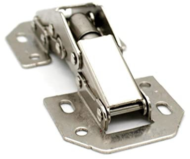 DOJA Barcelona | Schrankscharniere | 8 Stück Aufschraubscharniere | 104 * 44 mm | 90° Öffnungswinkel | Türscharnier innen | Vernickelte Scharniere, Schränke Tür Eckanschlag, Schranktür
