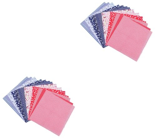 EXCEART 2 Sets Nähstoff 25 5 cm Rot Dunkel Stoffe Quilting Nähtuch Weiche Handarbeitsmaterialien 14 Stück