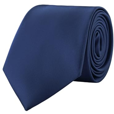 WANYING Hombre Corbata de Color Liso 8 cm de Ancho Normal Estándar Corbata Básica Clásica para Negocios Informal Festival Boda - Liso Azul marino