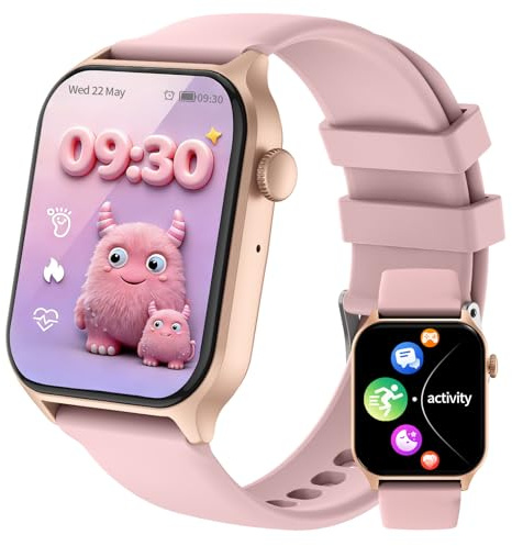 JUBUNRER Smartwatch för Barn Pojkar Flickor Hjärtfrekvens Sömn Tracker Pedometer Väckarklocka Sport IP68 Vattentät Fitness Tracker Gåvor - för Tonåringar
