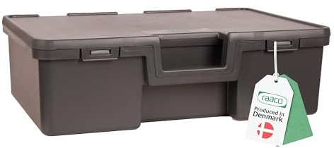 raaco Transportboxen Solid 3, Werkzeugträger 37 x 57 x 17 cm, Stapelbarer Werkzeugkasten mit Tragegriff leer aus Kunststoff, Belastbar bis 35 kg, leicht, Werkzeugbox für Organisation, Schlagfest