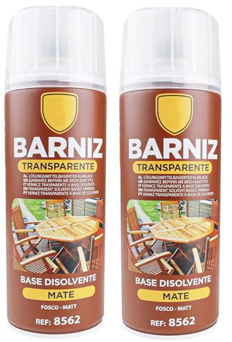 various Pintura Spray Barniz Mate de 400 ml Adecuado para las Superficies de Metal, Madera y Plástico Pack de 2 Unidad
