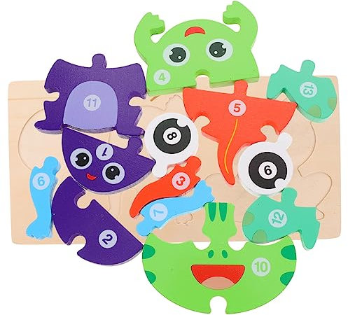 BESTonZON 1 Satz Puzzle stapeln Tierspielzeug Hundespielzeug Tiere Kleinkindspielzeug rätselbuch laubsägen für Animal Lernspielzeug Bildungsspielzeug hölzern Colorful