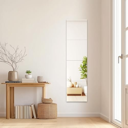 Youyijia Glas Spiegelfliesen Selbstklebender Spiegel Glasspiegelfliese Wandspiegel Quadratischer Wandspiegel Ganzkörperaufkleber Geeignet für Schlafzimmer Badezimmer (4, 30 * 30)