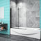 Probaty Bathrooms 900x1400mm Matt Black Hinged 2 Easy Clean Glass Over Bath Shower Door Panel Folding Screen