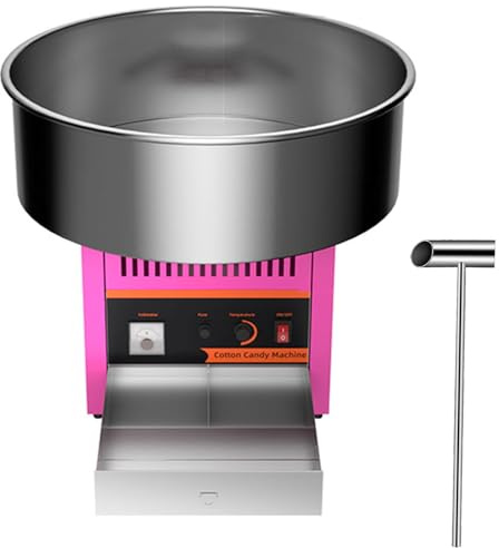 SHENGSHIYU Máquina de Algodón de Azúcar Industrial (Ø 51.5 cm, 1000 W, 1 Unidad / 15 s, Acero Inoxidable) máquina de algodón de azúcar en casa para Varios Azúcares (de Colores,Normales)