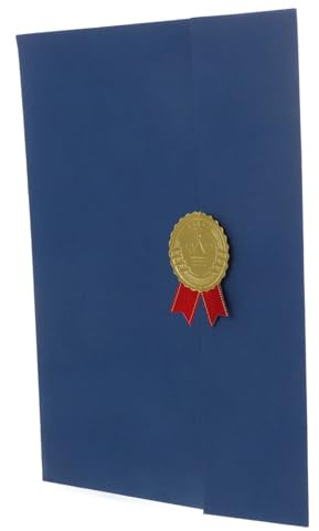 SOPOTUTU Couverture de Diplôme en Papier Bleu Design Élégant et Facile à Utiliser pour Dossier de Remise