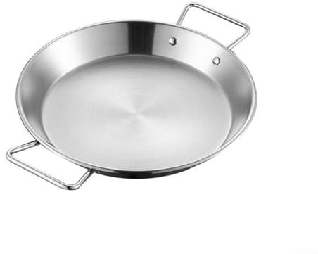 ReachMall Pentola per paella con doppio manico in acciaio inox, per piano cottura e forno (30 cm)