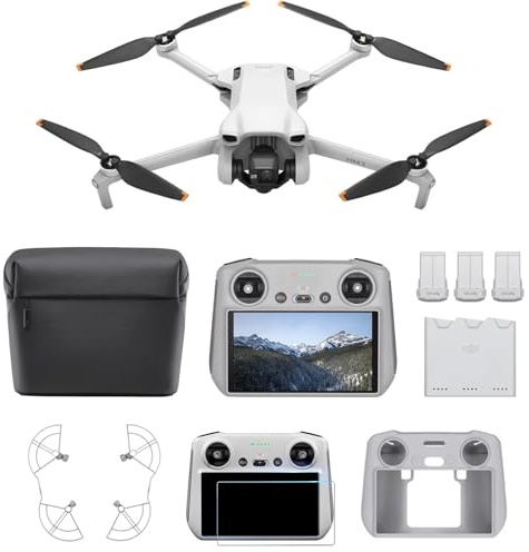 DJI Pack Mini 3 Vuela Más (RC) – Dron Mini con cámara ligero y plegable con vídeo 4K HDR, 38 min de tiempo de vuelo, Grabación vertical y funciones inteligentes, Color Gris