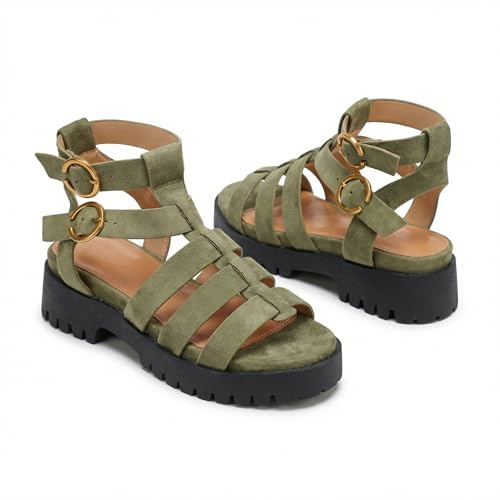 Nexsus Plus Women’s Summer Sandals | Comfortable Strappy Platform Sandals | Stylish Fashion Sandals for Women, Flat & Platform Beach Shoes UK