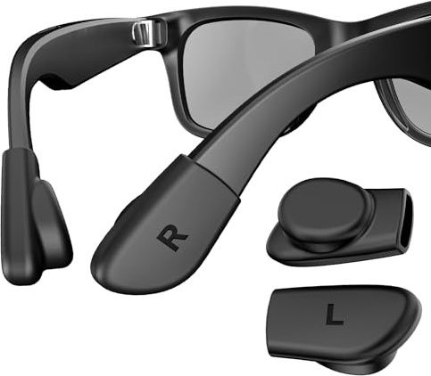 Support de branches de lunettes compatible avec Ray-Ban Meta (Gen 1 & 2) Wayfarer/Skyler/Headliner Smart Glasses Accessoires, supports antidérapants en silicone pour lunettes intelligentes Meta Gen 2