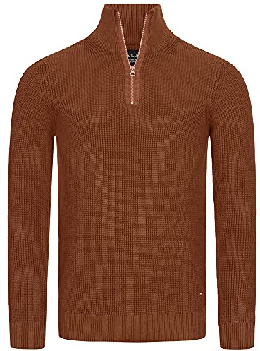 Indicode Herren Mayer Pullover aus 100% Baumwolle | Herrenpulli Strickpullover für Männer Rubber, L