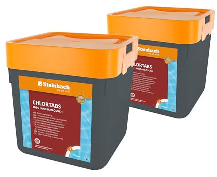 Steinbach Poolpflege Chlortabs 200 g langsamlöslich, 2X 5 kg, Chlorprodukte, 0752205TD02