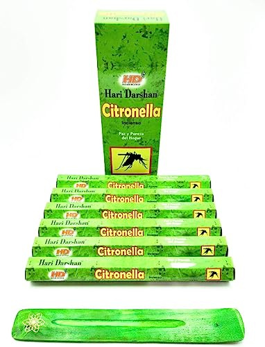 120 varitas de Incienso de (citronella) citronela varitas de Incienso de Joss 120 Varillas de Joss de Fragancia casera de Joss Sticks con cenicero colector de Cenizas
