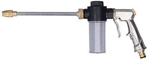 Pistolet de pulvérisation à mousse haute pression EVTSCAN pour tuyau de jardin avec long manche pour lavage de voiture, niveaux de mousse et débit d'eau réglables, plusieurs motifs de pulvérisation