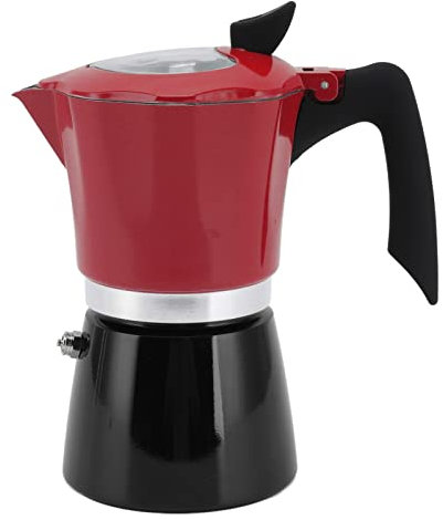 Moka Pot 6 Tazas/300 Ml, Portátil con Mango Antiquemaduras, Italiana Clásica de Aluminio, No Apto para Inducción (No. 6 Pot 300ML)