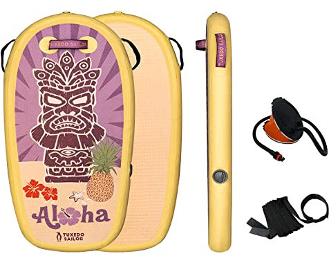 Tuxedo Sailor Aufblasbare Bodyboard Speed Skin, für Kinder großes Schwimmbrett zum Surfen & Wellenreiten am Strand, für Anfänger & Fortgeschrittene