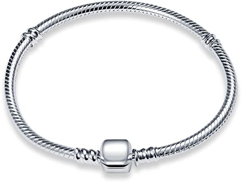 Pandach Pulsera de Mujer plata 925 Compatible con Abalorios, Serpiente Pulsera Compatible con Pandora Abalorios