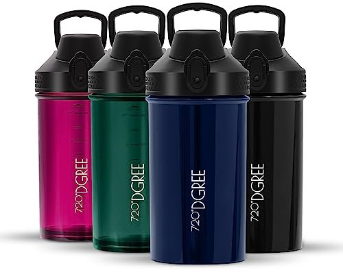720°DGREE Protein Shaker 550ml “uberShaker“ – Auslaufsicher, BPA-Frei, Einfache Reinigung, Spiralmischer für cremige Shakes - Premium Eiweißshaker, Schüttelbecher für Eiweiß, Fitness, Gym