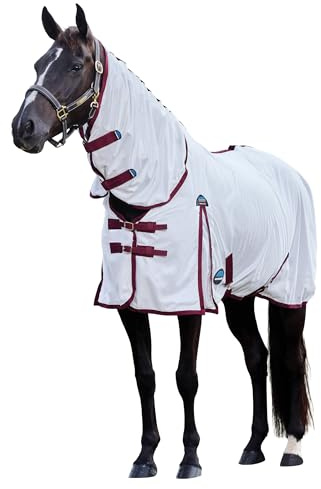 WeatherBeeta ComFiTec Essential Fly Sheet Combo, White/Burgundy, 5'3