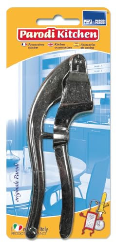 PARODI & PARODI - Schiaccia Aglio Manuale in Alluminio Facile da Usare, Spremi Aglio e Zenzero Lavabile in Lavastoviglie, Accessori Cucina Spremiaglio Senza Sbucciare Utensili Cucina Durevoli 15x10 cm