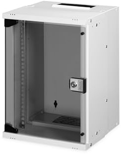 DIGITUS Armario de Red – 10 Pulgadas, 9U – Sin Montar – Soho Pro – Gris | 254 mm de profundidad útil – 460 x 315 x 300 mm (alto x ancho x fondo) – Capacidad de carga: 30 kg – Montaje en pared