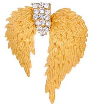 FAIRYGATE Gold Brooches for Women UK Angel Wing Lapel Pin for Women Girls Men Cubic Crystal Fairy Wings Pins Clip Shawl Dress Coat Suit Scarves Backpacks Brooch Fashion Jewelry Gifts B2442