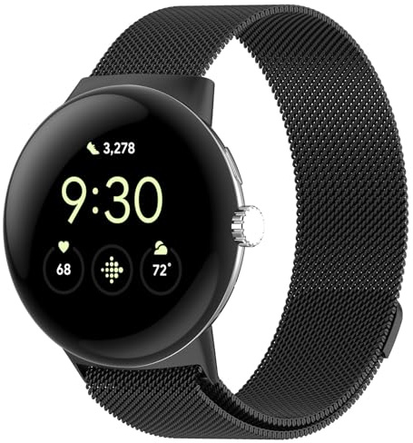 SUGARJAR Metallarmband kompatibelt med Google Pixel Watch 2/Google Pixel Watch, magnetiskt ersättningsarmband för Google Pixel Watch 2/Google Pixel Watch för kvinnor och män