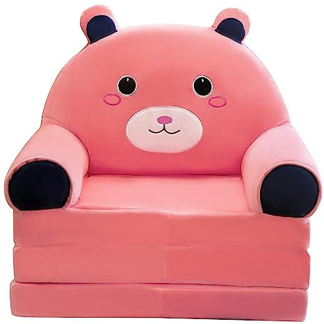 Generisch Plüsch Faltbares Kindersofa Rückenlehne Sessel Ohne Liner 2in1 Niedliche Cartoon Klappcouch Kindersessel Sofa Aufklappbares Bequeme Weiche Schlafsofa ohne Liner Filler