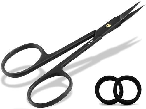 Forbici per cuticole Forbici per unghie extra fini Forbici professionali in acciaio inossidabile per piedi e unghie Forbici per bambini Rimuovi cuticole 4 pollici Nero