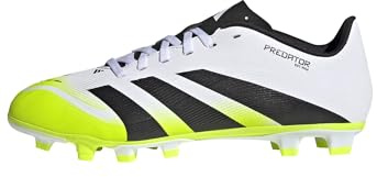 adidas Unisex Predator Club Firm Ground/Multi Ground Football Boots, Cloud White/Core Black/Lucid Lemon, 8 UK