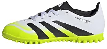 Adidas Mixte Enfant Predator Club Turf Football Boots Kids, Cloud White/Core Black/Lucid Lemon, 35 1/2 EU