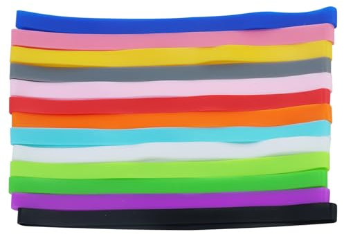 13 gomas elásticas anchas, elástico para libros, gomas elasticas colores bandas, 20 x 1 cm, 13 colores, coloridas, gomas para el hogar, para oficina, hogar, material escolar