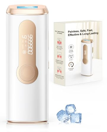 Haarlosy Depiladora Laser IPL con Refrigeración, Innovadora Función 3 en 1, 9 Niveles de Energía, 999,900 Flashes, Depiladora Luz Pulsada Indolora para Todo el Cuerpo