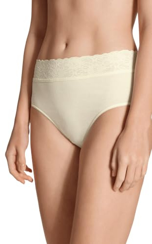 CALIDA dam lycra spets miditrosa Midjetrosa | Underbyxor av mjuk bomull med elegant spets i midjan och fina spetskant