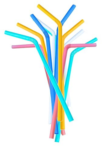 Sugarcane Straws, Flexible Black Drinking Straws for Smoothies, Milkshakes, Juice, Parties, Kids, Travel, Home, Bars, Events (Plant-Based - 50 Pack)