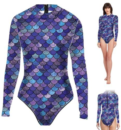 Costume da sirena da donna, body da sirena, Costume Intero Sirena, Squame di Pesce Jumpsuit Body, Sirena Costume da Bagno, Costume da bagno da donna a forma di sirena, per carnevale, giochi di ruolo