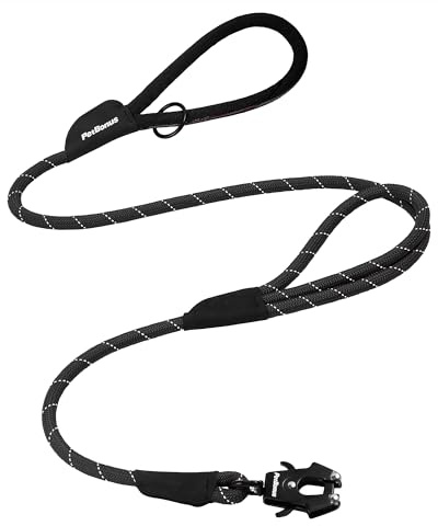 PetBonus Two Handles Dog Leash, 5FT Pet Rope Leash with Quick Release Clip