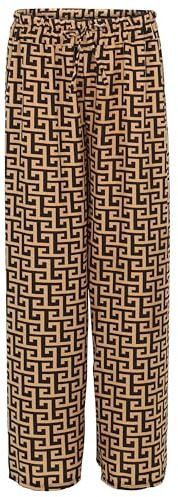 Malito 2306 - Pantaloni sportivi da donna con stampa animale, morbidi e fluenti, pantaloni estivi larghi, Ethno Fango, 38-48