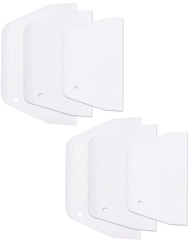 Lurrose Raschietti per Impasto in Plastica 6 Pezzi Utensili per Dolci Spatole Trapezoidali per Taglio e Raschiatura Forno e Cucina Piana