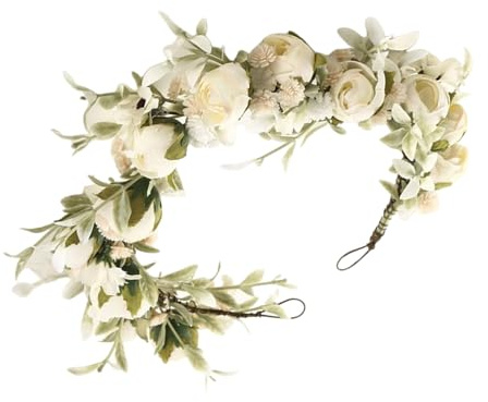 Diadema Con Corona De Flores - Corona De Flores Nupcial De 7,09 Pulgadas | Tocado Floral Bohemio | Guirnalda De Coronas Florales Artificiales | Suministros Para Fiestas, Accesorios Fotográficos Para C