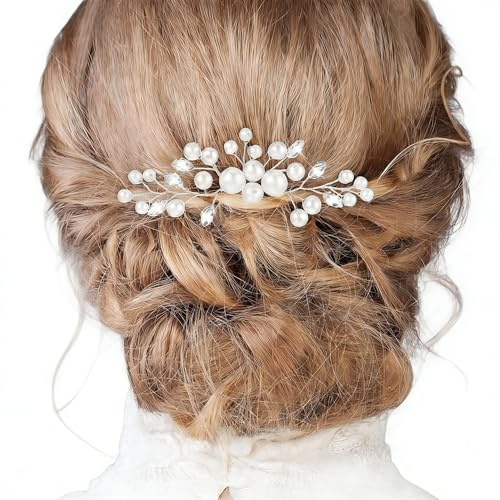 Pettine per capelli con perle da donna, fermagli per parrucchino per sposa, damigella d'onore, accessori per capelli da sposa (Tipo A)