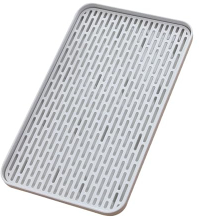 NULYLU Bandeja de Goteo Grande Doble Escurreplatos y Rejilla de Drenaje para Utensilios, Bandeja Plástica Resistente al Agua, Apta para Uso Doméstico y Almacenamiento Reutilizable