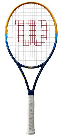 Wilson Profile Adult Recreational Tennis Racket - Grip Size 3 - 4 3/8, Blue/Orange