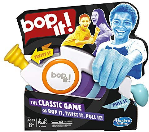 Hasbro Gaming Bop It! Electronic Dexterity Game, Travel Toys for Gids, Summer Toys, Sound & Action Fun, Ages 8+, Solo or Group Play