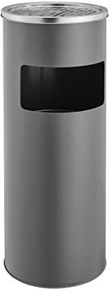 SVITA Standaschenbecher 30 Liter mit Mülleimer Aschenbecher Abfalleimer mit Inneneimer (Grau)