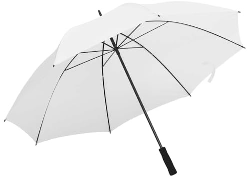 vidaXL Parapluie Coupe-vent Parapluie de Trekking Parapluie de Golf Marche Portable Jardin Extérieur Résistant à l’Eau Blanc 130 cm