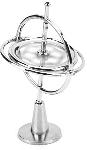 SIXRUN Gyroscope en Métal Anti-gravité, Alliage de Zinc, Argent, 173g, Soulagement de l'Anxiété, pour Enfants et Adultes, Kit Complet avec Support et Accessoires