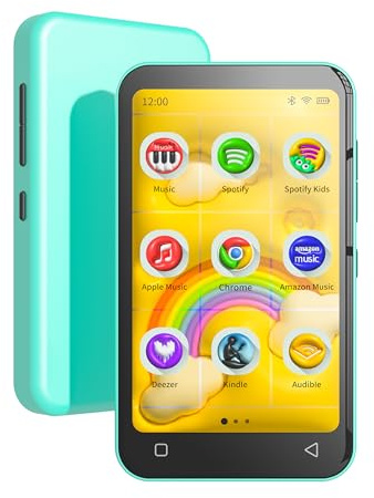 TIMMKOO Lecteur MP3 pour enfants avec Bluetooth et WiFi, contrôle parental, Spotify préinstallé, Spotify Kids, Audible, lecteur de musique MP4 à écran tactile de 10,2 cm, jusqu'à 1 To (bleu)